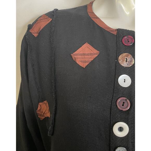 In the Mix Black CA 2 Pc Set M NWT Dress Jacket Lagenlook Nothing Matches Patch - Picture 14 of 16